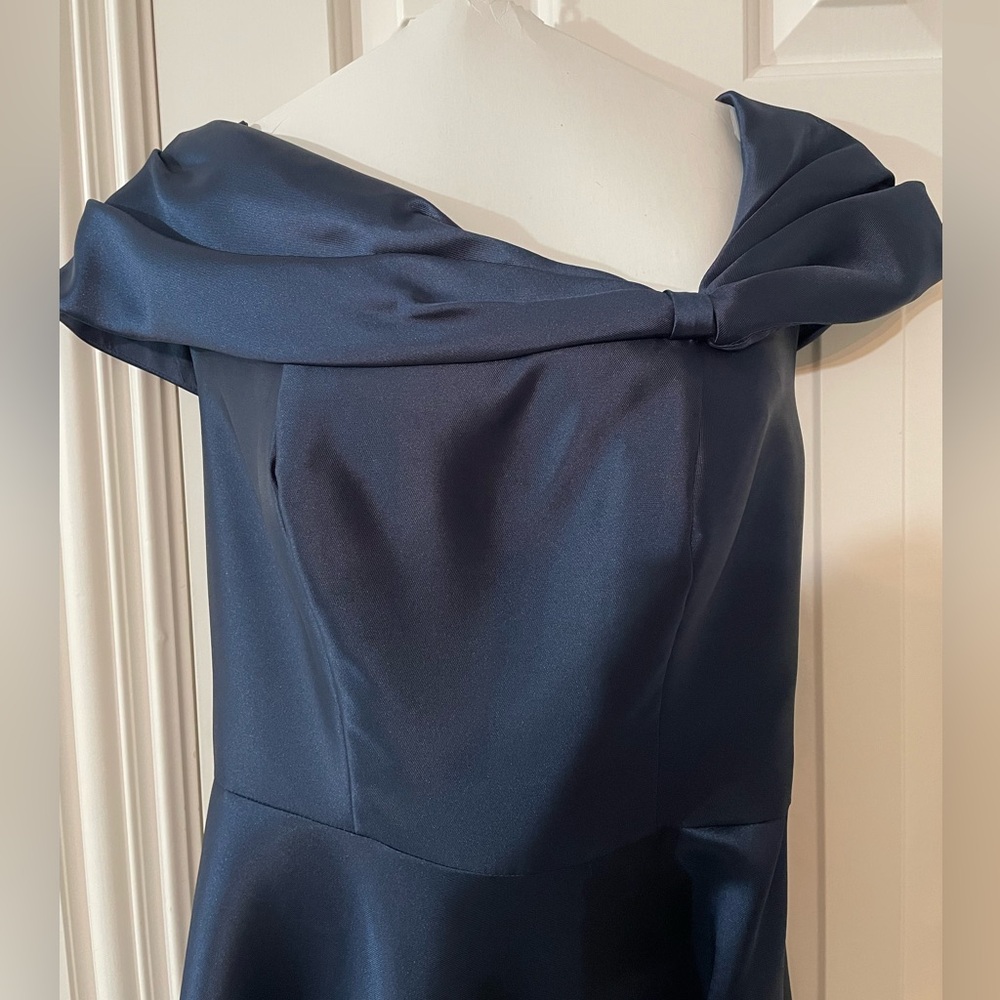 La Femme Asymmetrical Neckline Evening Dress - Picture 3 of 6